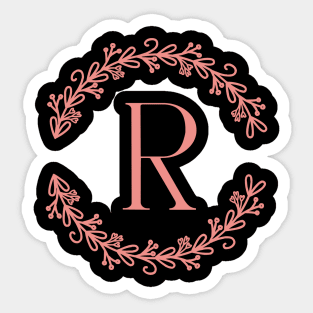 Pink Monogram Letter R Sticker